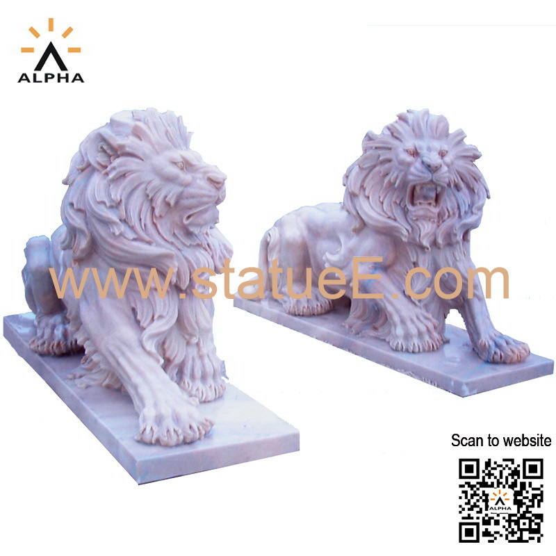 Stone lions for garden